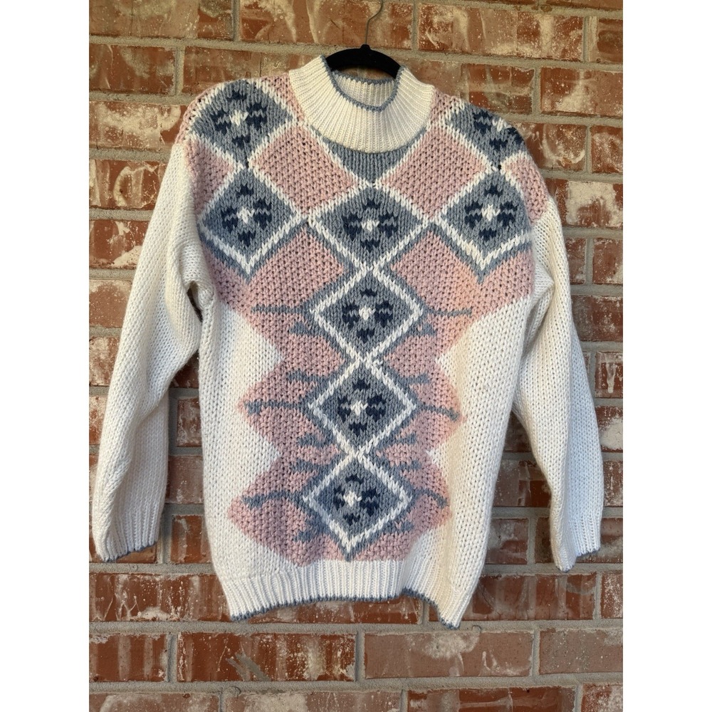 VTG Huntington Ridge Women S‎ Sweater Cottage/Granny Core Embroidery Hand Knit